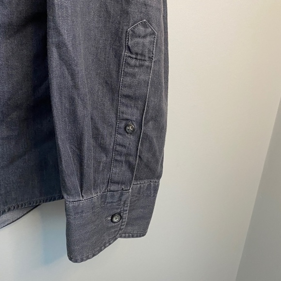Black Brown 1826 Men's Gray‎ Denim Button Up Long Sleeve Shirt Size Large - Picture 3 of 10